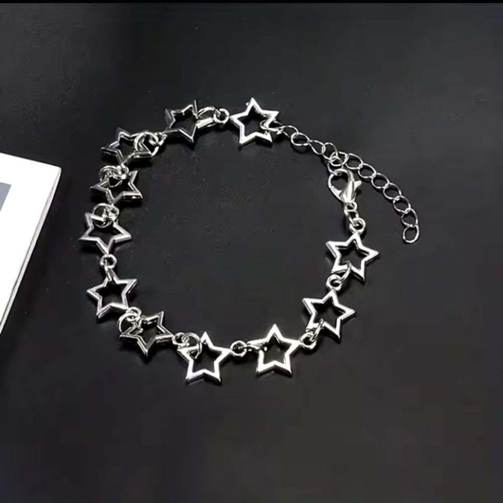 Women's Star Galaxy Bracelet Charm‎ Celestial Astrological Adjustable Silvertone
